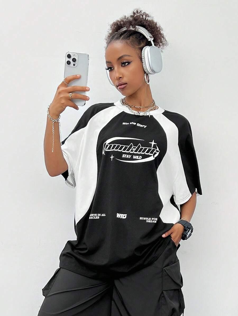 T-SHIRT KONTRAST NAPISY