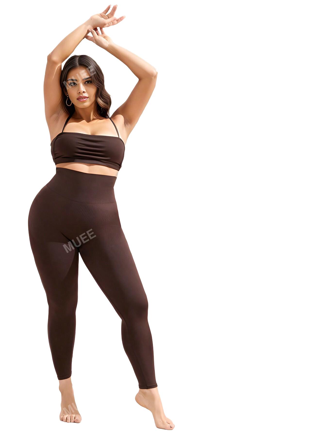 BRĄZOWE KLASYCZNE LEGGINSY 