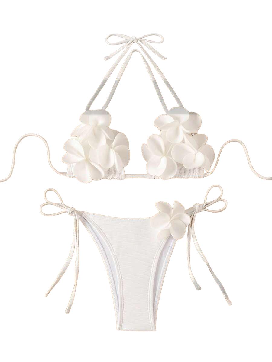 DWUCZĘŚCIOWE BIKINI DAMSKIE Z APLIKACJĄ 3D