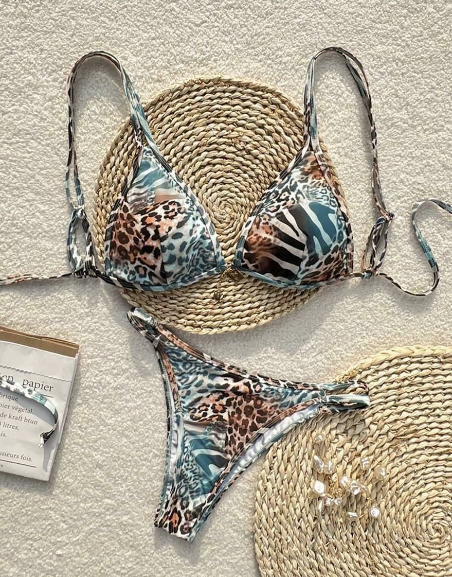 DWUCZĘŚCIOWY STRÓJ KĄPIELOWY ANIMAL PRINT