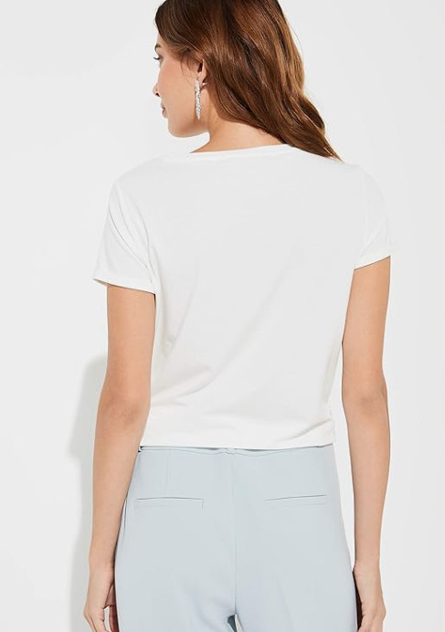 biały t-shirt cekiny 