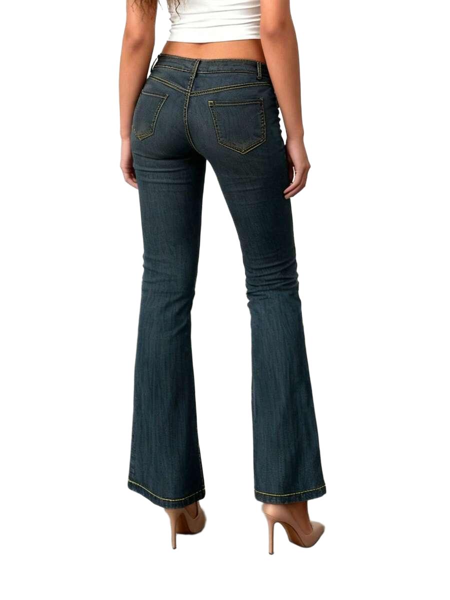 GRANATOWE SPODNIE JEANS