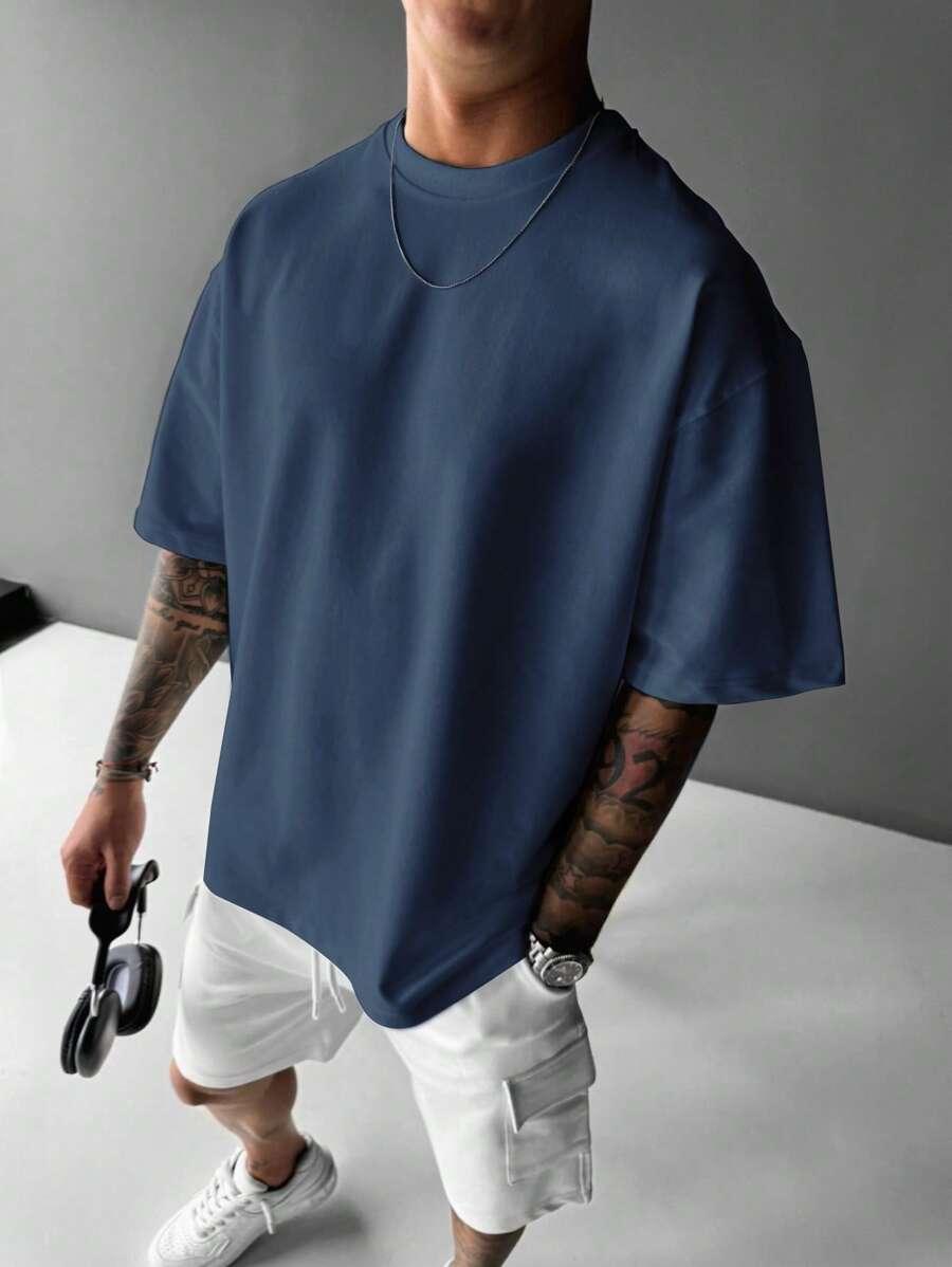 niebieski t-shirt basic 