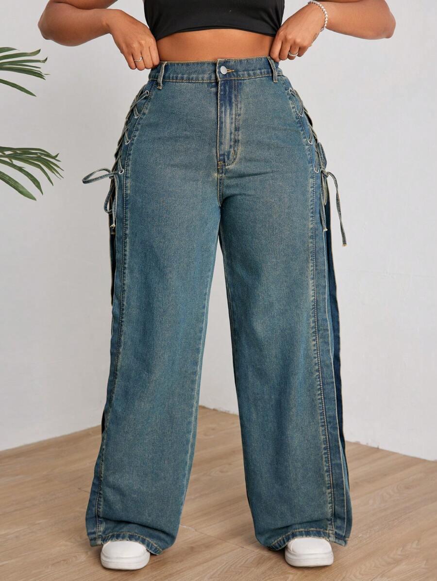 niebieskie spodnie jeans