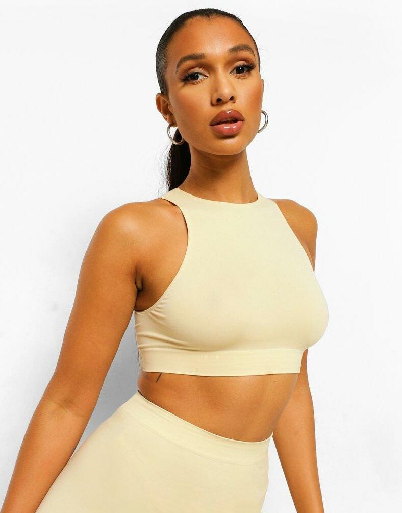 BEŻOWY CROP TOP