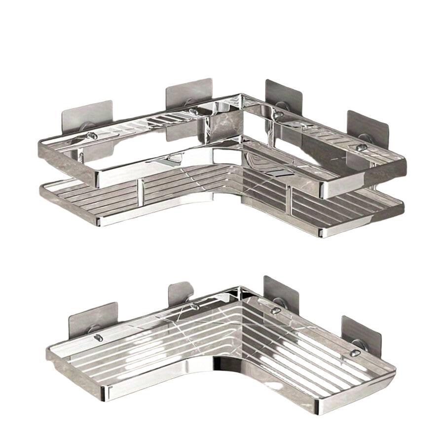 srebrna półka łazienkowa 2-pack