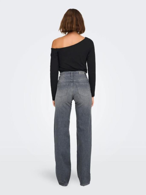 szare spodnie jeans prosta nogawka