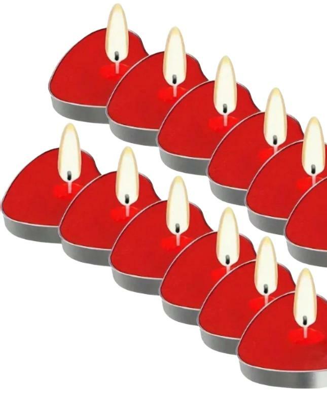 CZERWONE ŚWIECE SERCA 10-pack