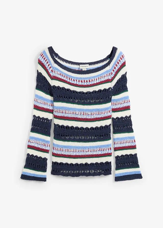 SWETER W AŻUROWY WZÓR
