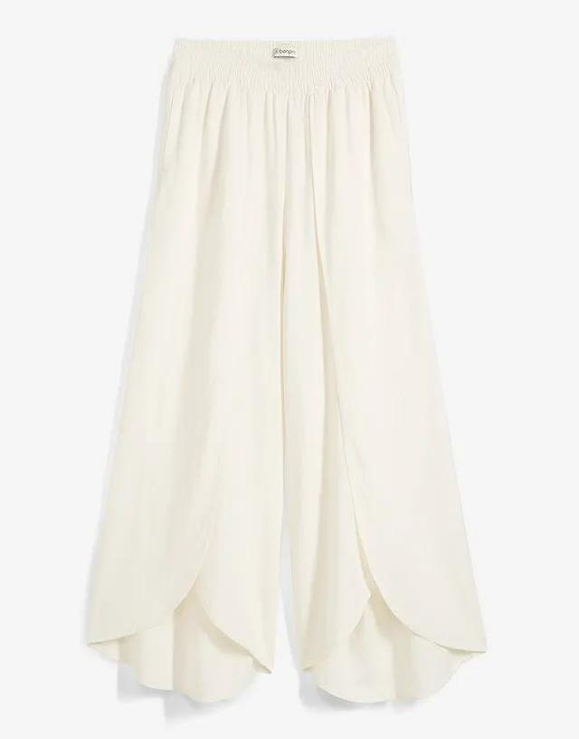LNIANE SPODNIE PALAZZO PLUS SIZE - ŚREDNI STAN 