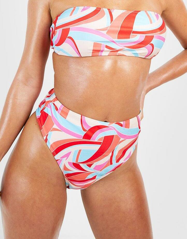 dół od bikini wysoki stan abstract print