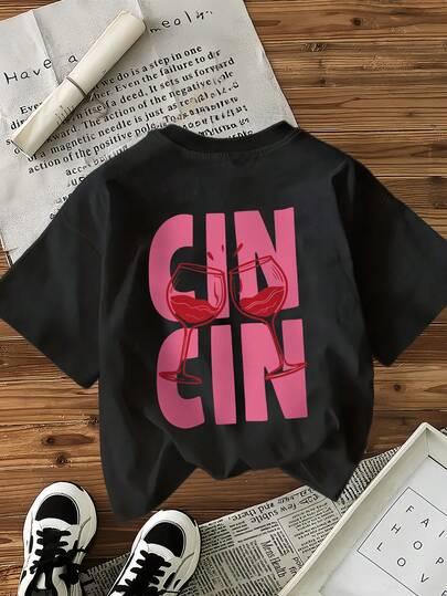 czarny t-shirt print