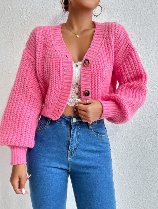 RÓŻOWY SWETER KARDIGAN GUZIKI