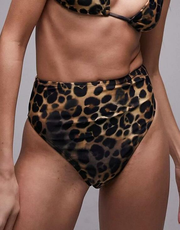 dół od bikini wysoki stan animal print