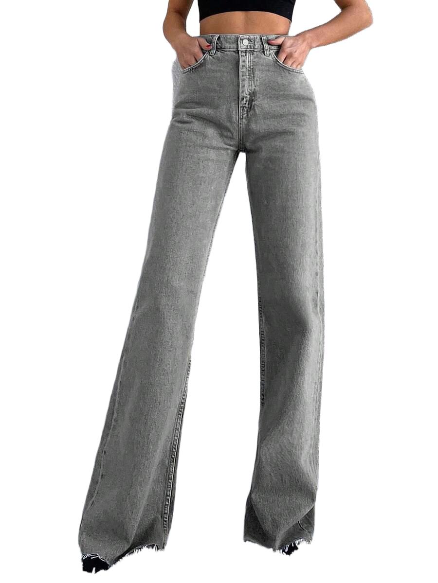 SPODNIE JEANS PROSTA NOGWAKA WYSOKI STAN 
