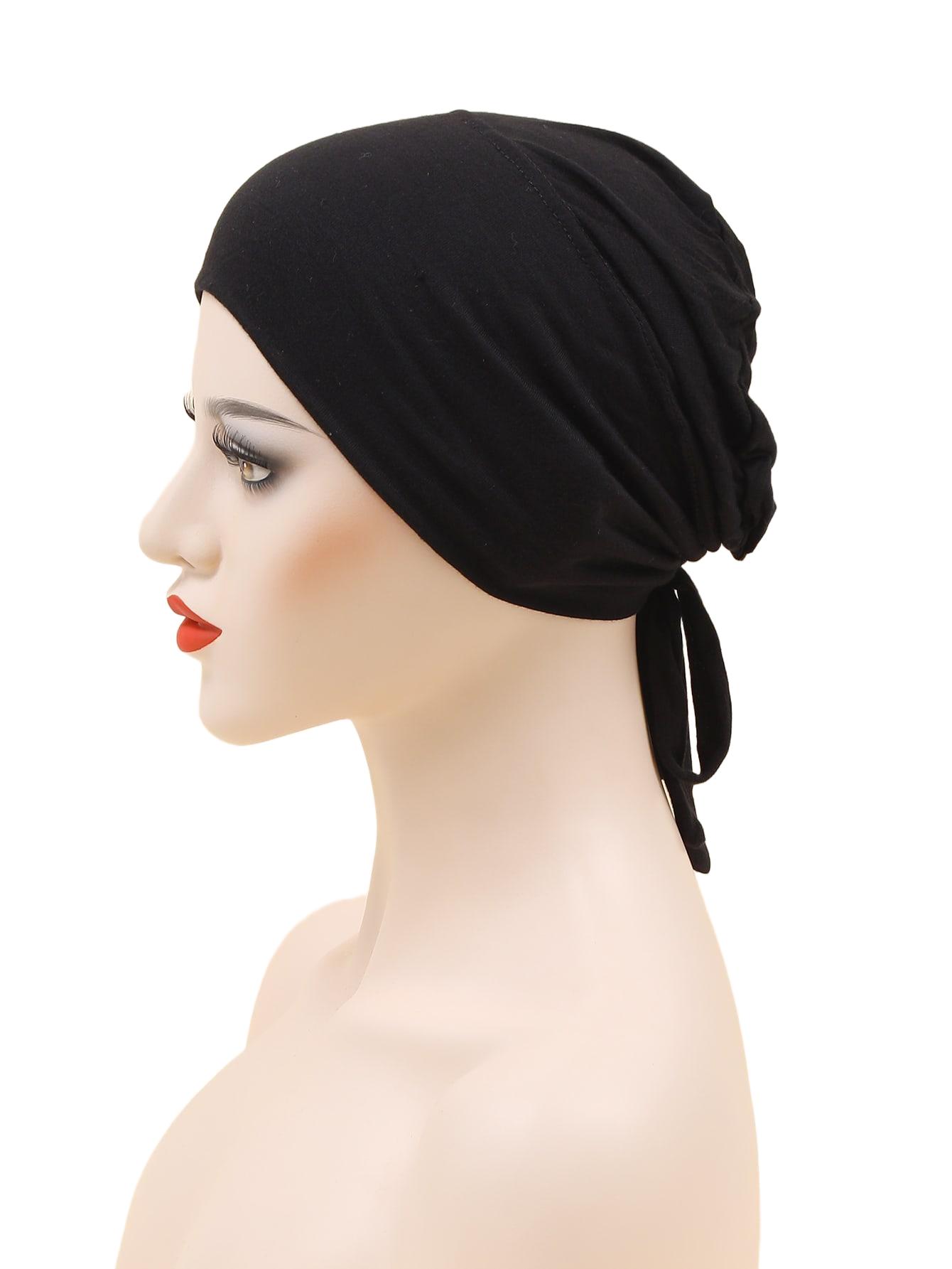 CZARNY TURBAN NA GŁOWĘ