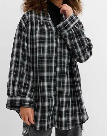 bluzka oversize w kratkę