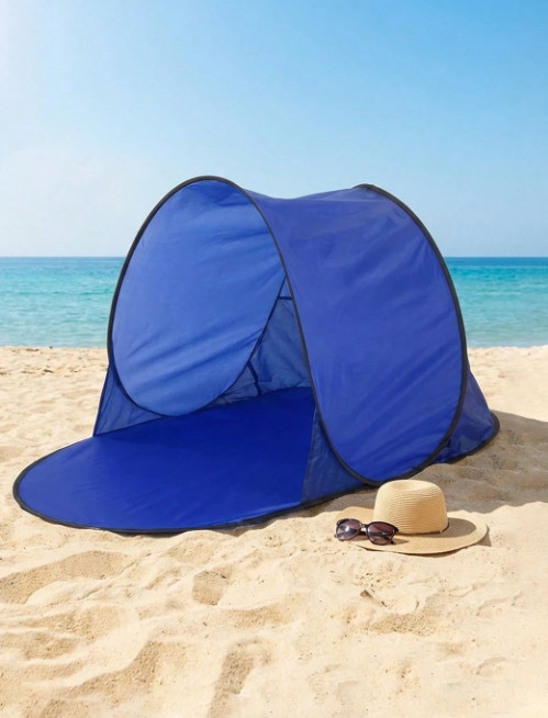 niebieski namiot plażowy
