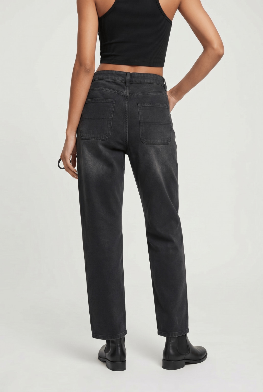 CZARNE SPODNIE JEANS dziury