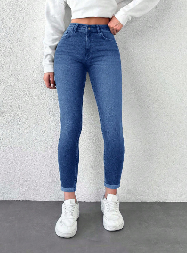 NIEBIESKIE SPODNIE JEANS RURKI