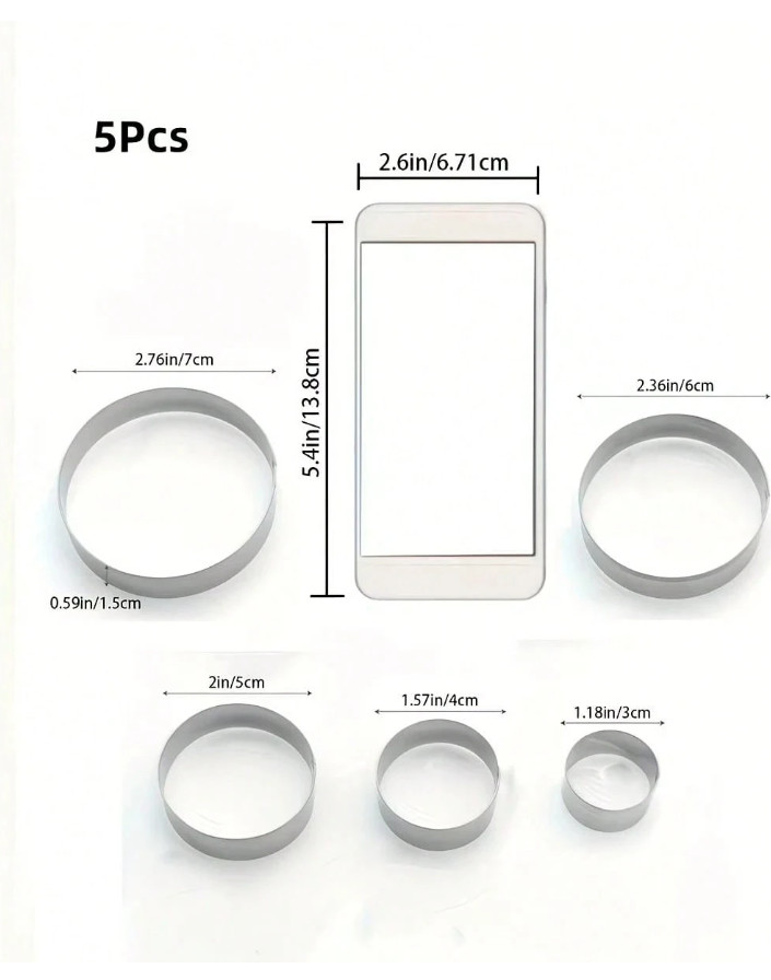 ZESTAW PIERŚCIENI DO WYKRAWANIA CIASTEK 5-PACK
