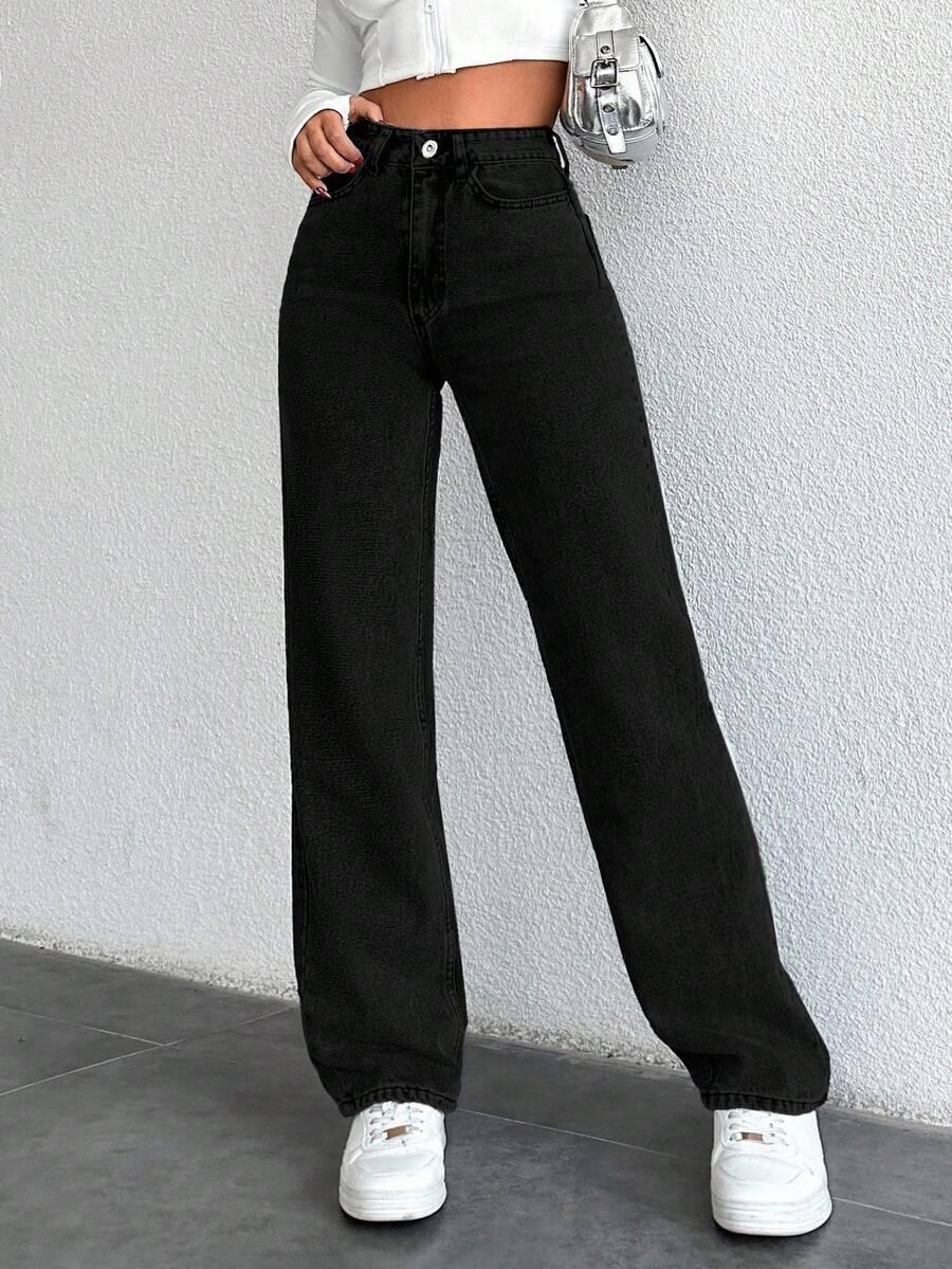 CZARNE SPODNIE JEANS