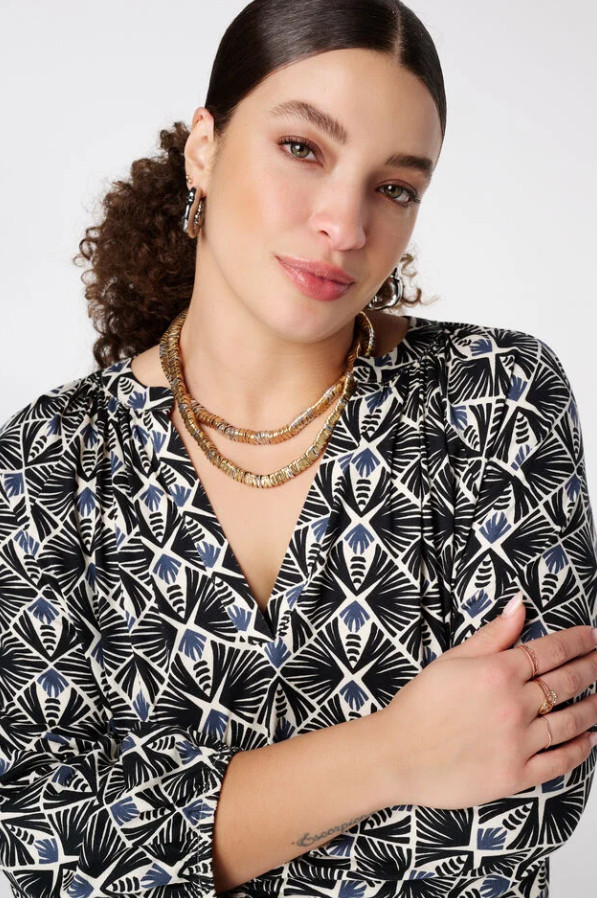 bluzka v-neck print