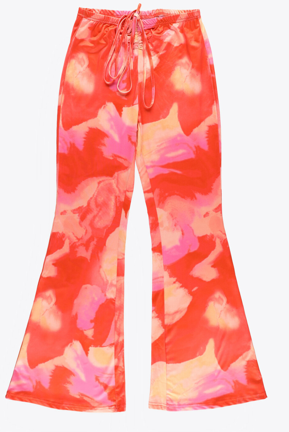 spodnie dzwony flare tie dye wiązanie casual