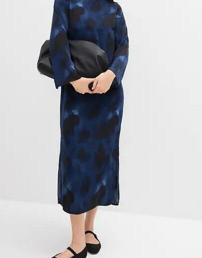SUKIENKA PLUS SIZE OMBRE OKRĄGŁY DEKOLT DŁUGI RĘKAW