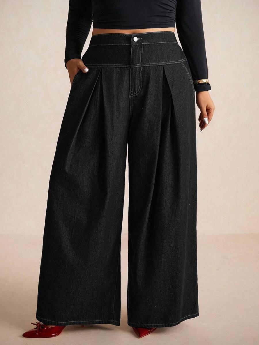 CZARNE SPODNIE JEANS 