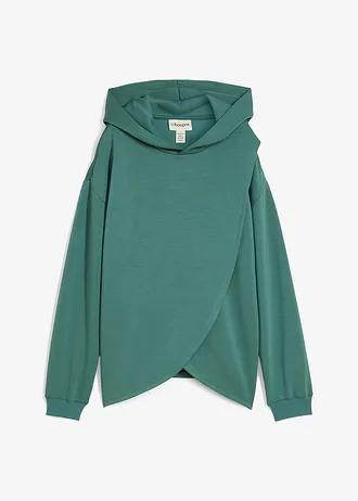 BLUZA Z KAPTUREM Z MIĘKKIEJ MIESZANKI WISKOZY