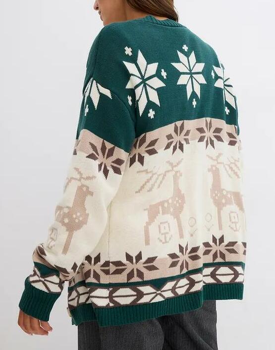SWETER ROZPINANY WE WZORY
