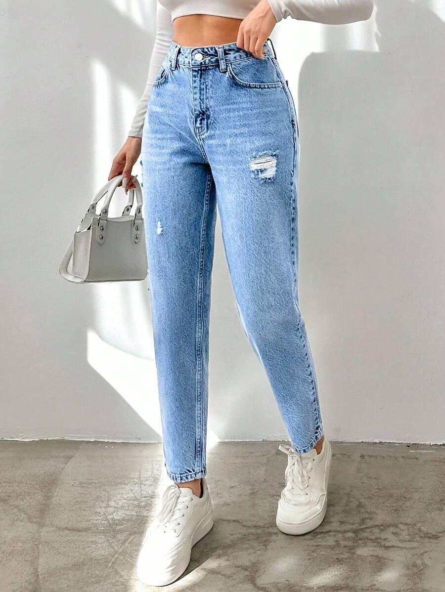 NIEBIESKIE SPODNIE JEANSOWE