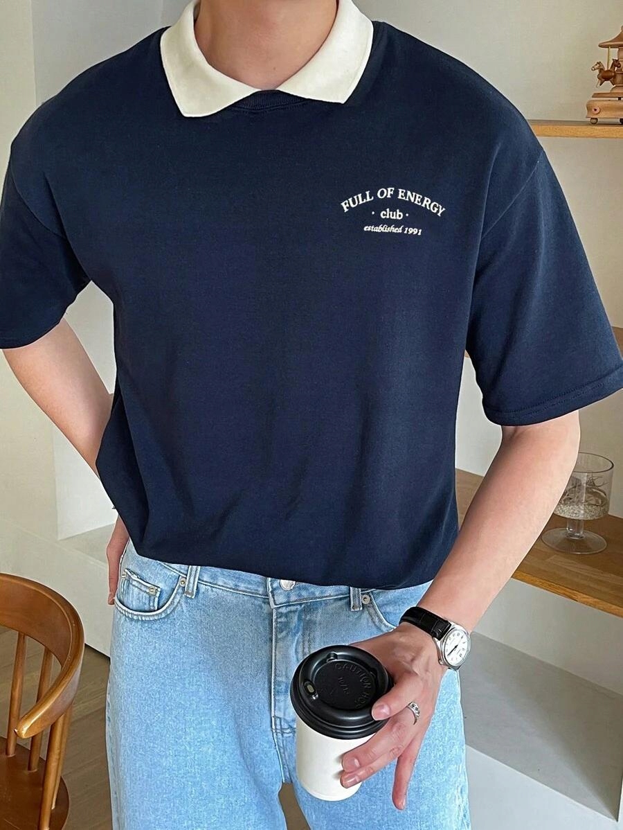 GRANATOWA KOSZULKA POLO 