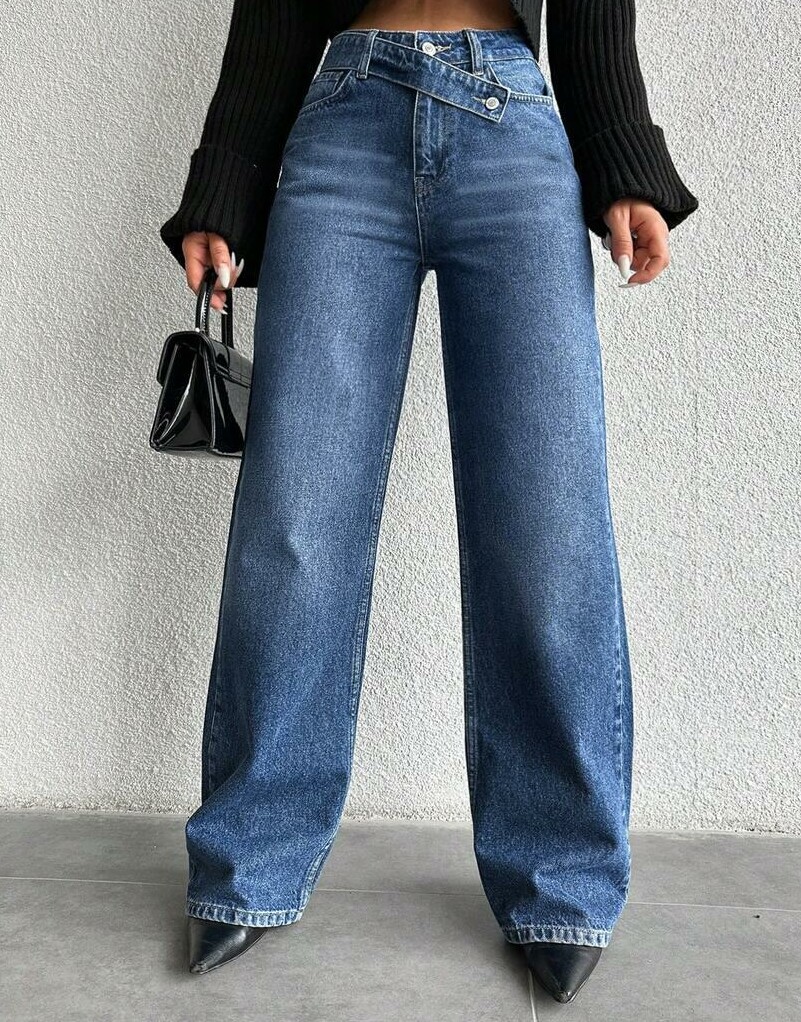spodnie jeans wysoki stan