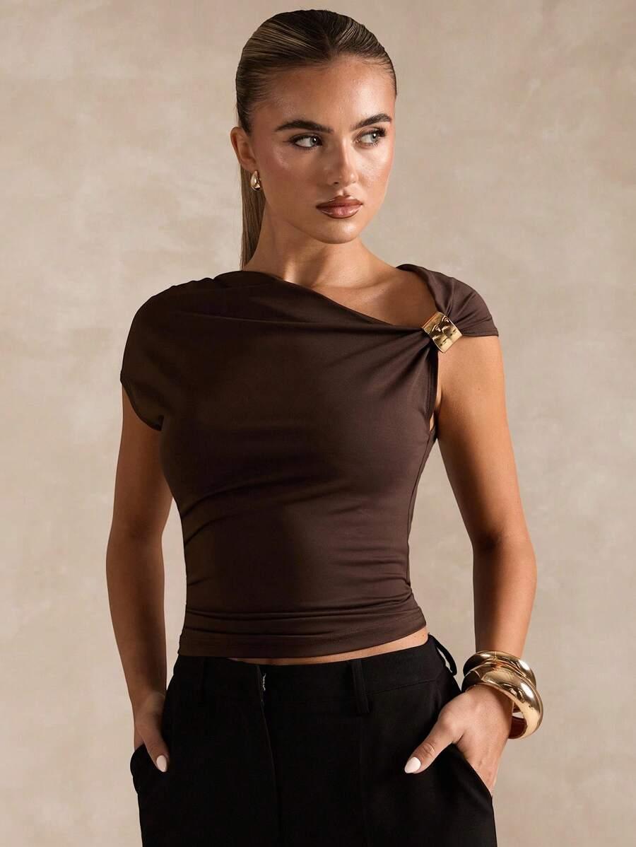 BRĄZOWY TOP CASUAL