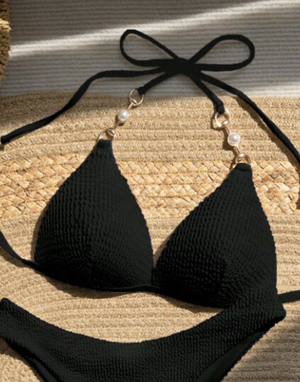 CZARNA GÓRA OD BIKINI TEKSTURA