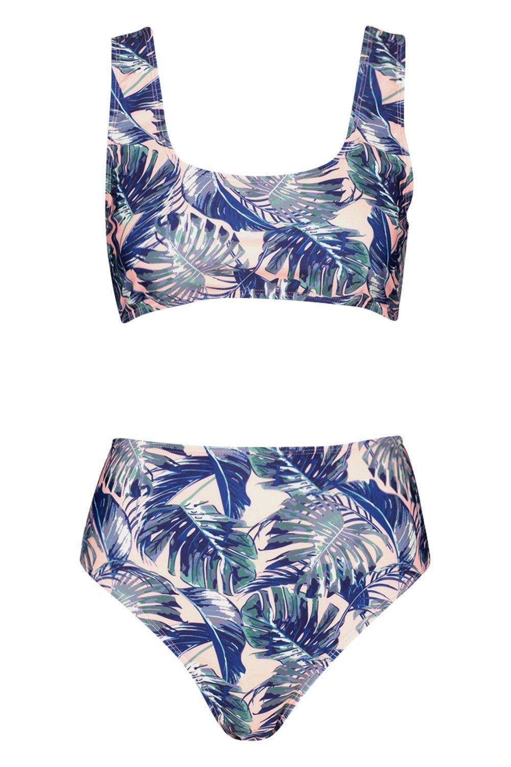 góra od BIKINI tropical print