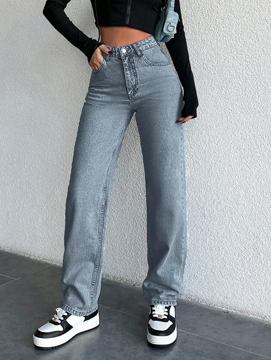 SPODNIE JEANS PROSTA NOGAWKA 