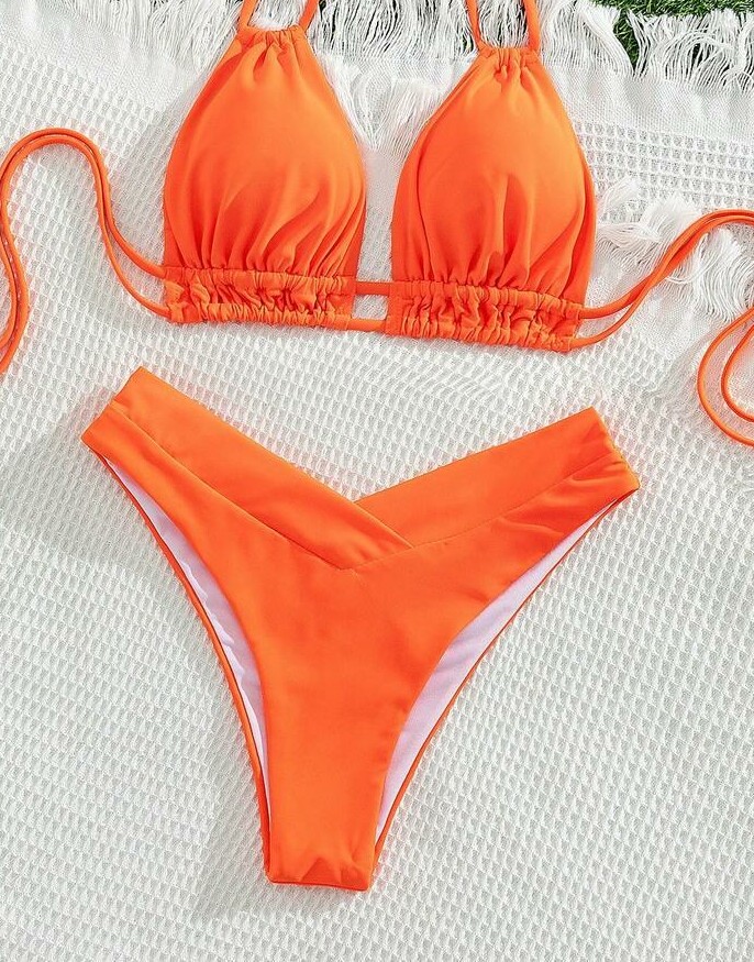 pomarańczowy neonowy dół od bikini