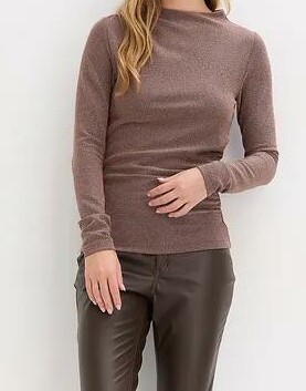 BLUZKA DAMSKA PLUS SIZE Z DŁUGIM RĘKAWEM ZE STÓJKĄ