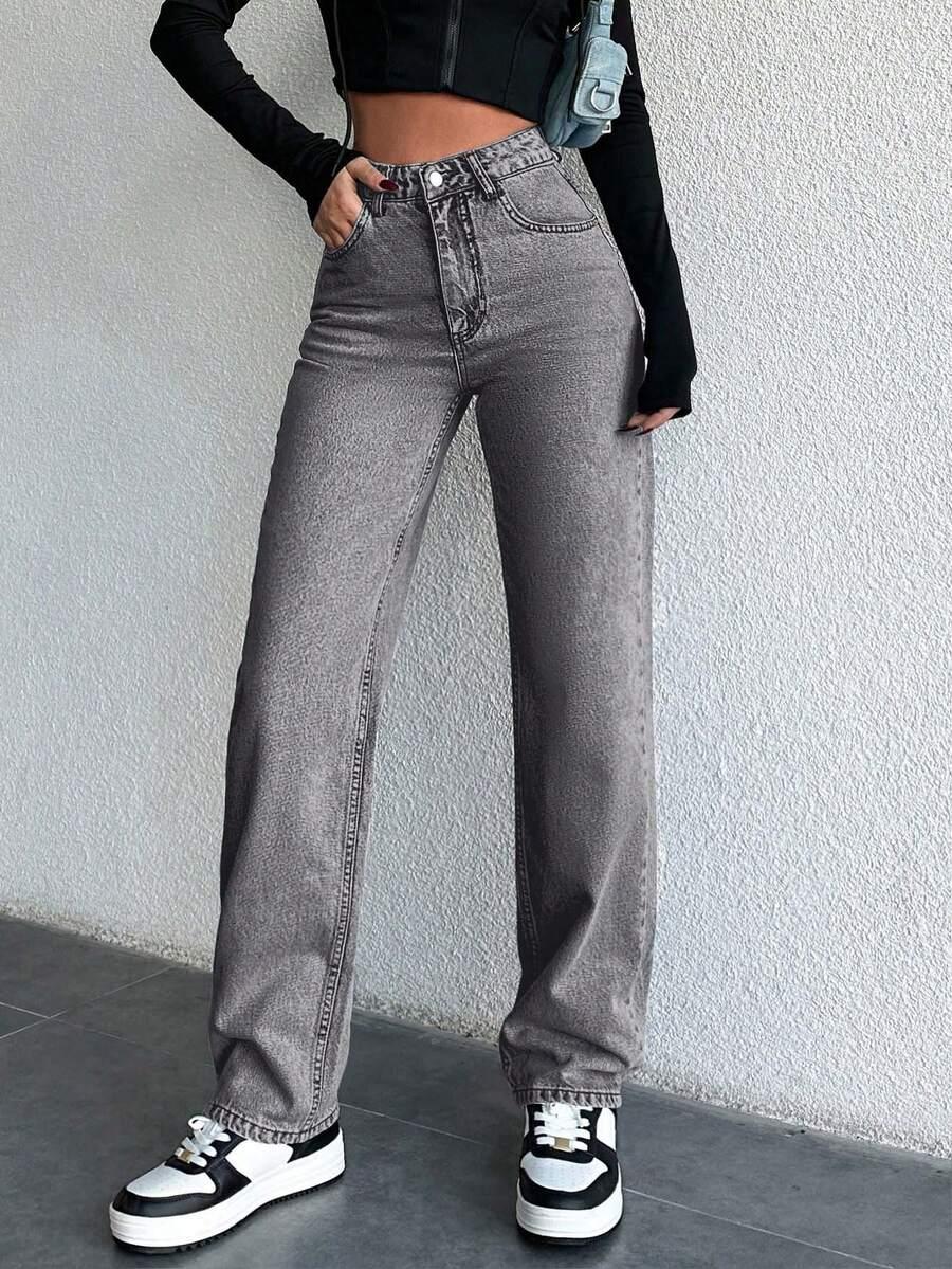 SZARE SPODNIE JEANS 
