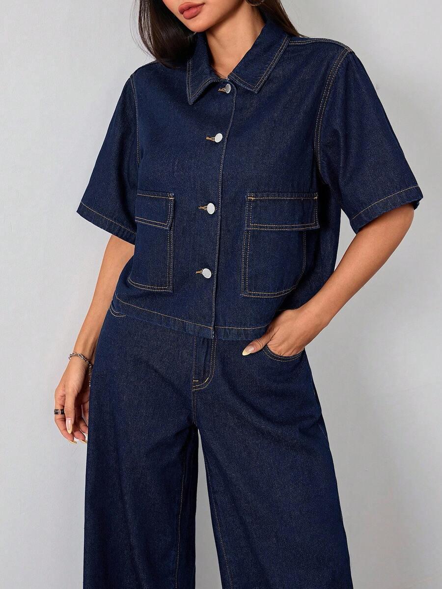 GRANATOWA KURTKA JEANS
