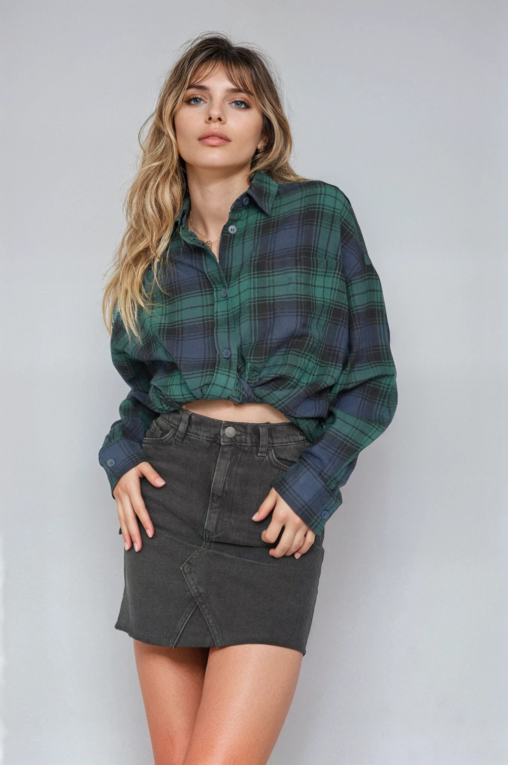 CZARNA MINI SPÓDNICA JEANS