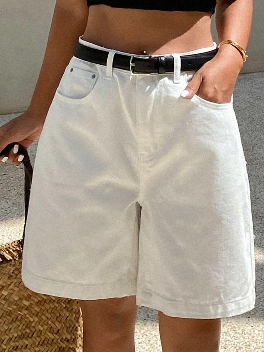 BIAŁE SPODENKI JEANS