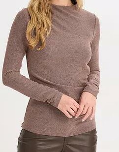 BLUZKA DAMSKA PLUS SIZE Z DŁUGIM RĘKAWEM ZE STÓJKĄ