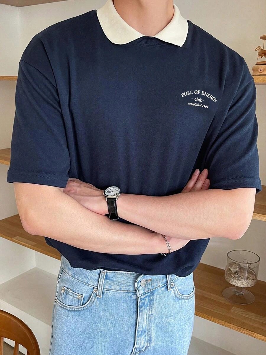 GRANATOWA KOSZULKA POLO 