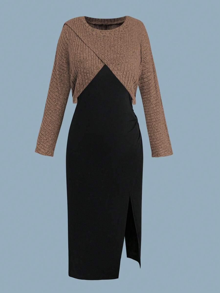 KOMPLET SUKIENKA SWETER