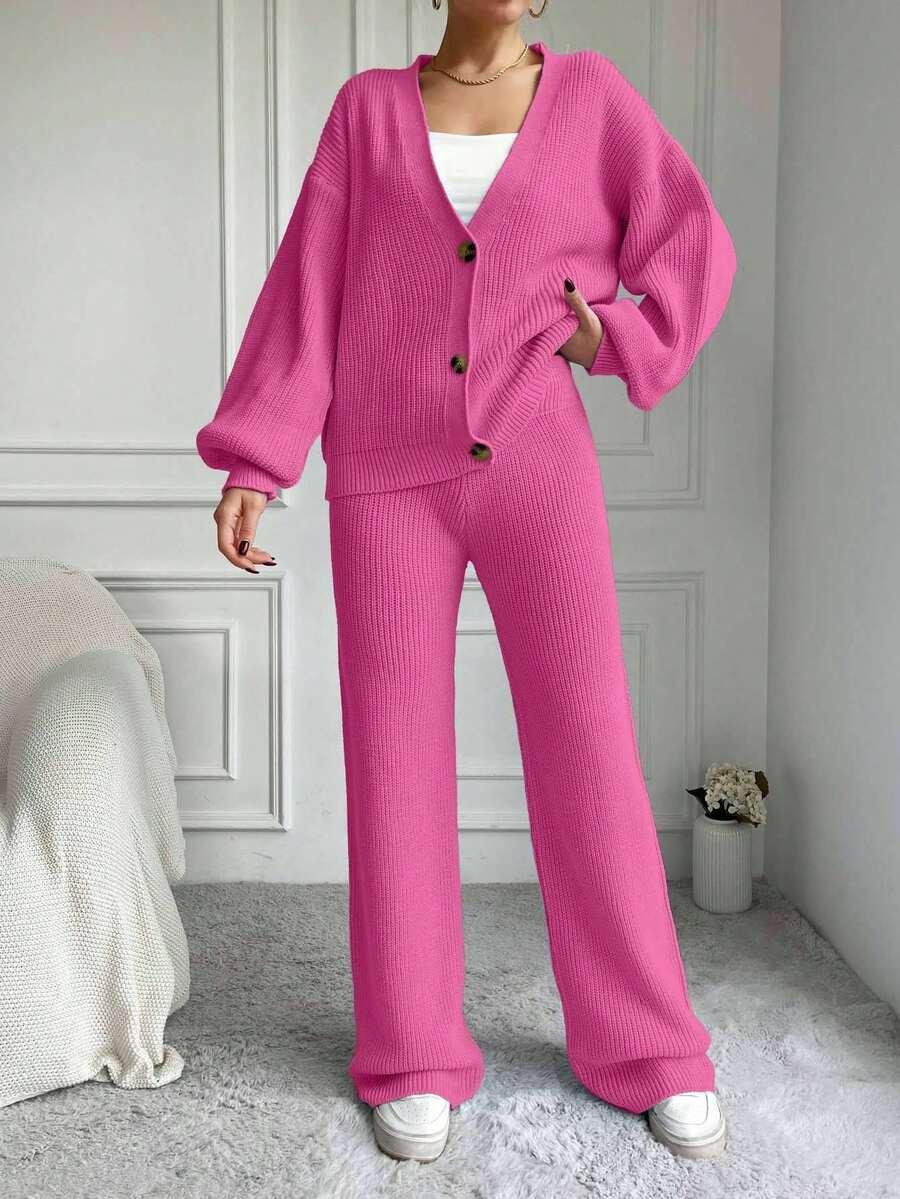 sweter spodnie dzianinowy komplet