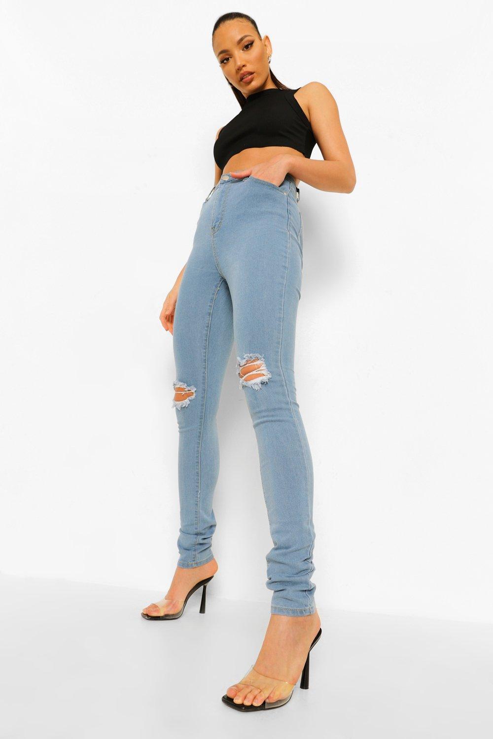DAMSKIE SPODNIE JEANSOWE RURKI 